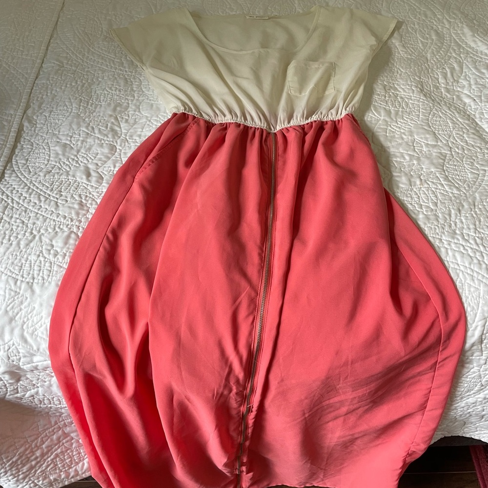 Blu Pepper Colorblock Satin Maxi Dress Size S